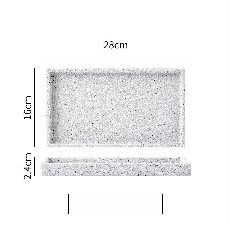 Porcelánový podnos do kúpeľne na kozmetiku a uteráky – nepravidelný tvar, moderný minimalistický štýl, vhodný do mikrovlnky