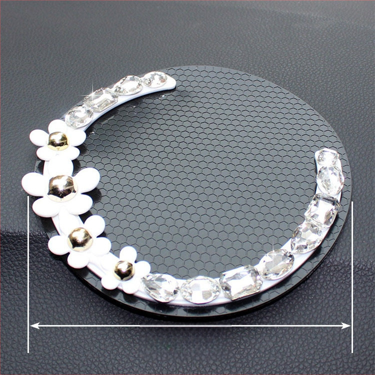 Automobilová ozdobná dekorácia – protišmytická podložka s diamantovou kaméliou, PU, prispôsobiteľné, značka Purple Yuchen Lan