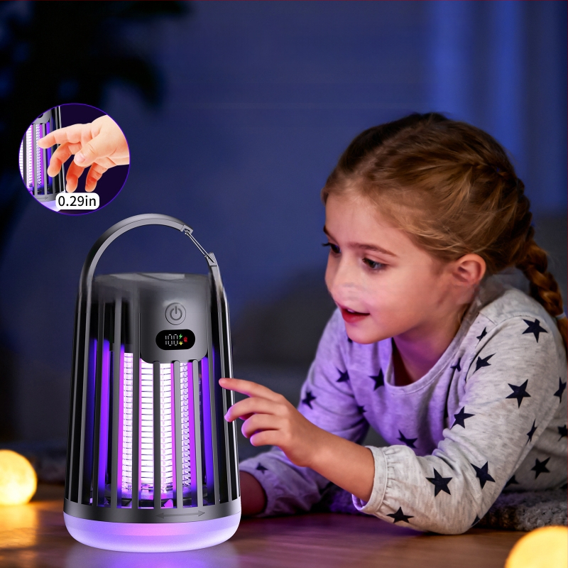 Lampa na hubenie komárov - LED, dobíjateľná, biomimetický prilákač, hliníková sieťka, pre 21-30 m²