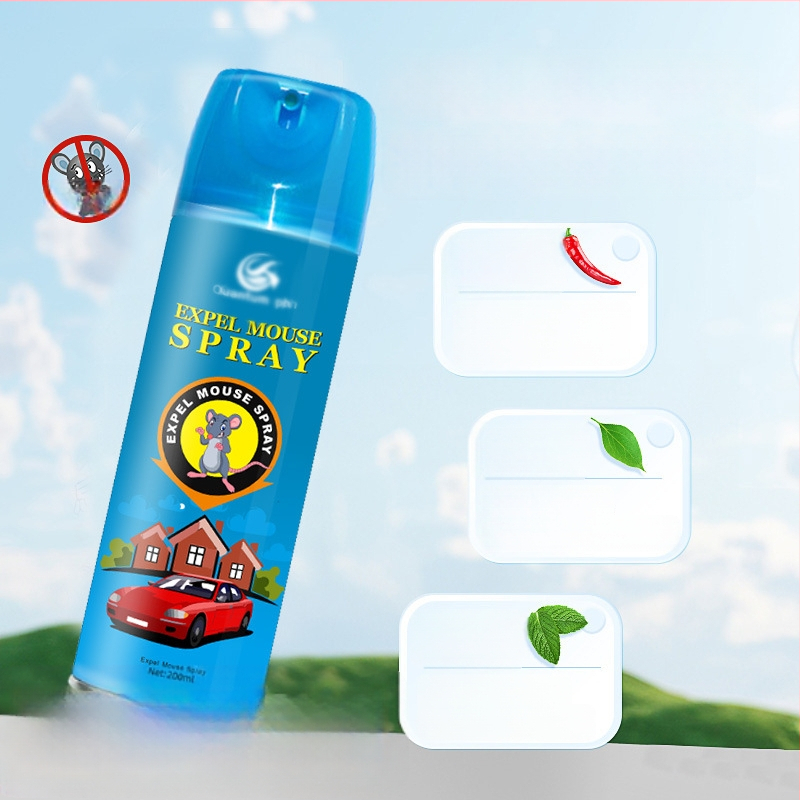 Prenosný sprej na odpudenie myší – 200 ml, netoxický, pre domácnosť, vnútorné použitie