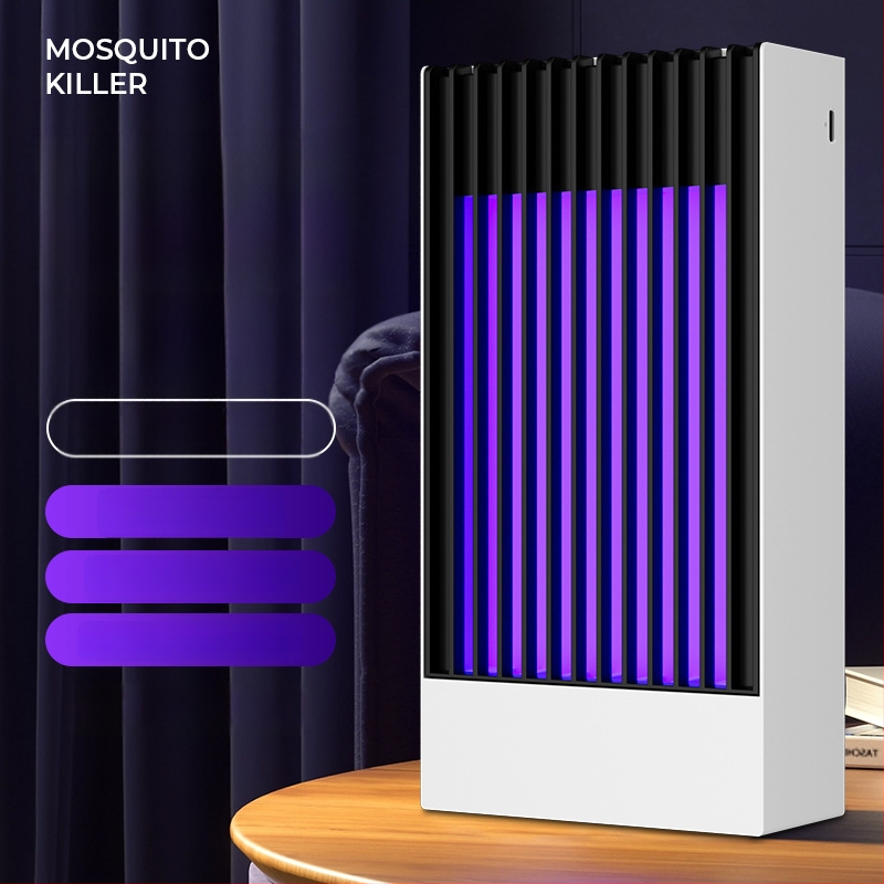 Lampa na hubenie komárov s UV svetlom a elektrickým šokom, vstavaná batéria 1001-1600 mAh, USB nabíjanie, vhodná pre 11-20 m²