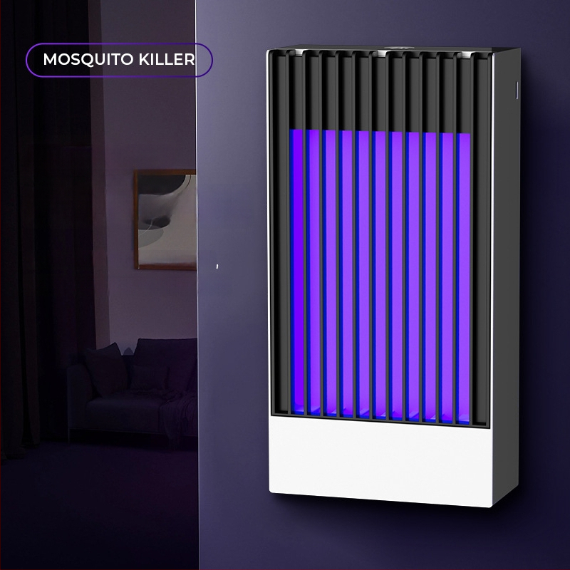 Lampa na hubenie komárov s UV svetlom a elektrickým šokom, vstavaná batéria 1001-1600 mAh, USB nabíjanie, vhodná pre 11-20 m²