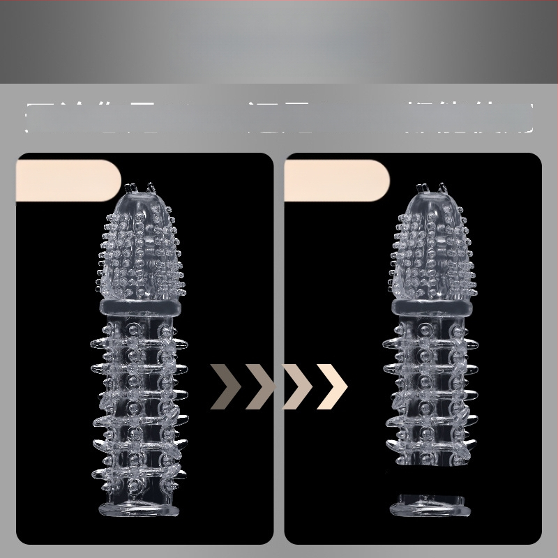 Penisový návlek s tŕňovou textúrou a pevným priliehaním — materiál: mäkké lepidlo, Wolf Totem, hračka pre dospelých, bez lubrikantu