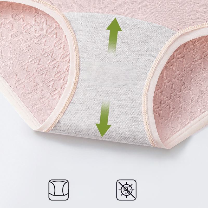 Dámske nohavičky na obdobie z bavlny s antibakteriálnou ochranou a ochranou proti úniku (95–100% bavlna; podšívka rozkroku 100% bavlna; stredná výška pásu; pletený materiál; vhodné pre všetky ročné obdobia)