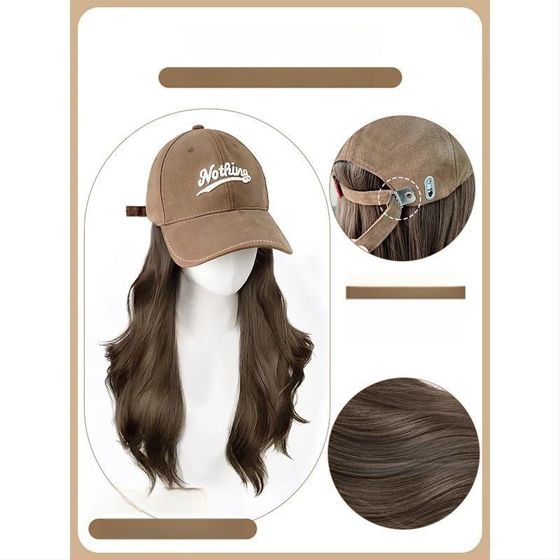Paruka s čiapkou pre ženy, dlhé kučeravé vlasy, jednovrstvová čiapka, vlasy z vysokotepelného hodvábia, ofinka rovná alebo šikmá, nie je možné farbiť ani permovať