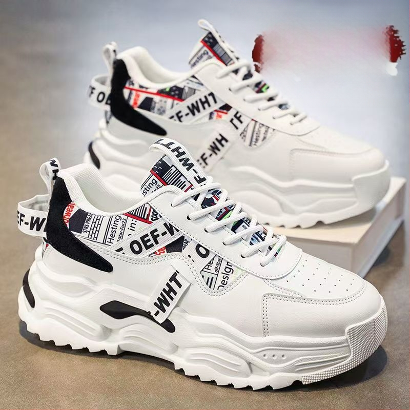 Pánske priedušné tenisky z umelej kože, nízky profil, guľatý nos, gumová podrážka