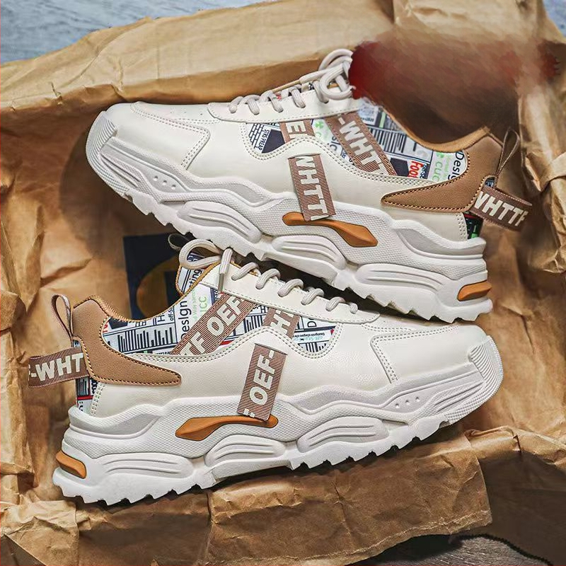 Pánske priedušné tenisky z umelej kože, nízky profil, guľatý nos, gumová podrážka