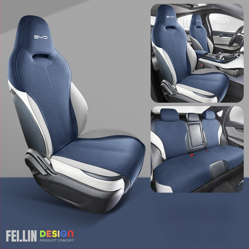 Semišový poťah na sedadlo BYD Qin Plus – 4 sezóny, priedušný, prispôsobiteľný