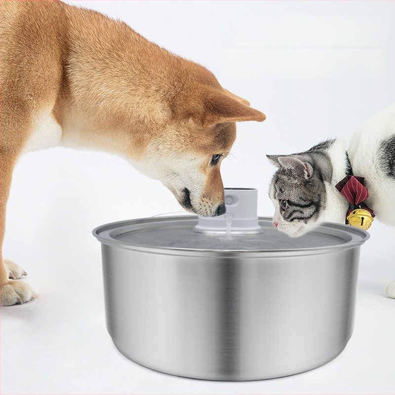 Chytrá fontána na vodu pre domáce zvieratá – nerezová oceľ, automatický senzor, odnímateľná, pre psy a mačky – model 801