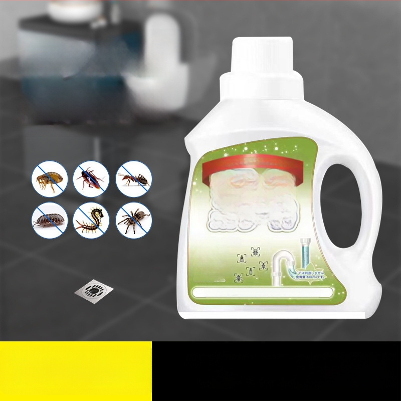 Tekutý insekticíd pre kanalizáciu a potrubia (kúpeľňa a kuchyňa) – značka Yuhong; cieľové druhy: lietajúce škodcovia, šváby, mnohoprstovce a komáre