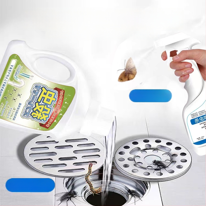 Tekutý insekticíd pre kanalizáciu a potrubia (kúpeľňa a kuchyňa) – značka Yuhong; cieľové druhy: lietajúce škodcovia, šváby, mnohoprstovce a komáre