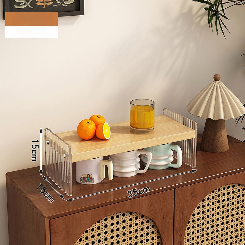 Stolový akrylový stojan na poháre, 2 poschodia, na čaj a kávu, multifunkčný