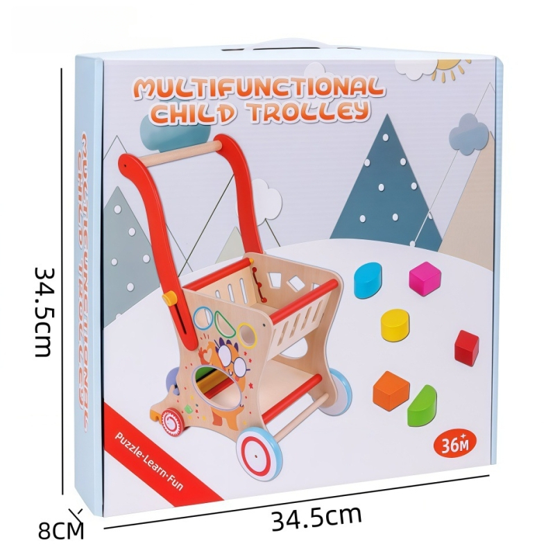 Drevené ťahacie chodítko pre deti – Xinnan Wood; materiál: drevo; vek 4–6 rokov; video návod k dispozícii