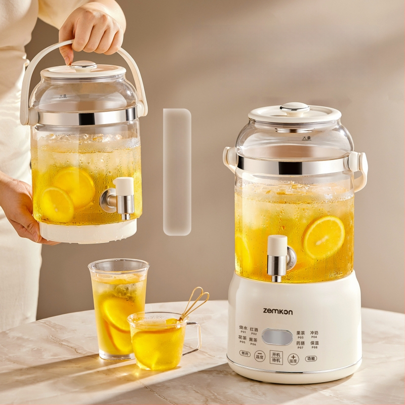 Zemkon Zdravý čajový hrniec s telesom z borosilikátového skla, 3 L, 800 W, 220 V, digitálny termostat, dotykové ovládanie, model RC-Z830D35