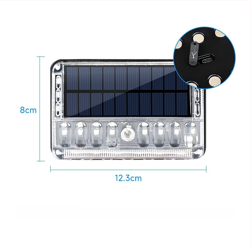 LED zadné svetlo nákladného auta so solárnym blikaním, anti-tailgating, silné magnetické uchytenie, 12-24V