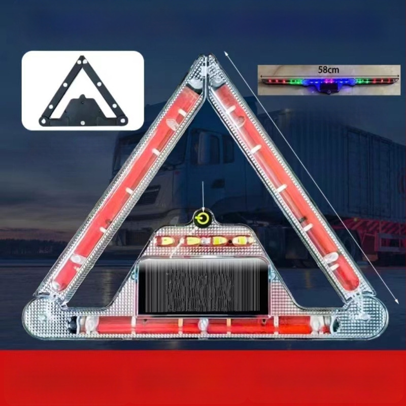 LED zadné svetlo nákladného auta so solárnym blikaním, anti-tailgating, silné magnetické uchytenie, 12-24V