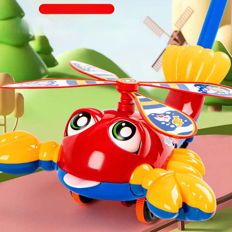 Kūdikių vaikščiojimo treniruoklis su vienguba rankena – plastikinė lavinimo lazda, neslystanti, 0-3 metų