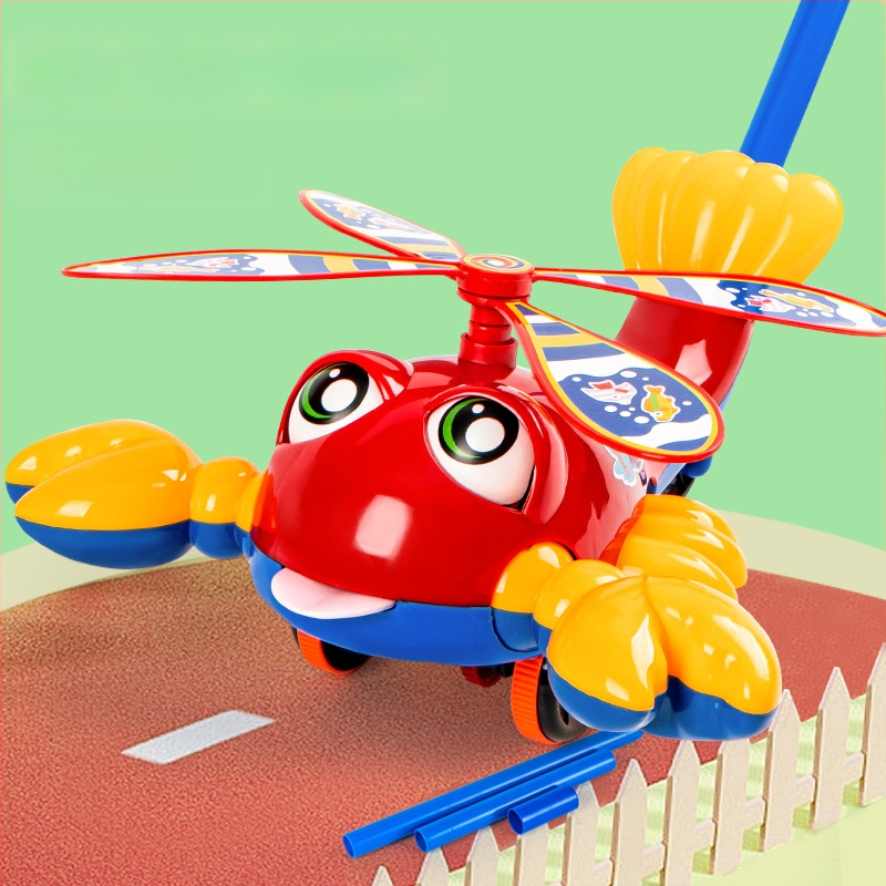 Kūdikių vaikščiojimo treniruoklis su vienguba rankena – plastikinė lavinimo lazda, neslystanti, 0-3 metų