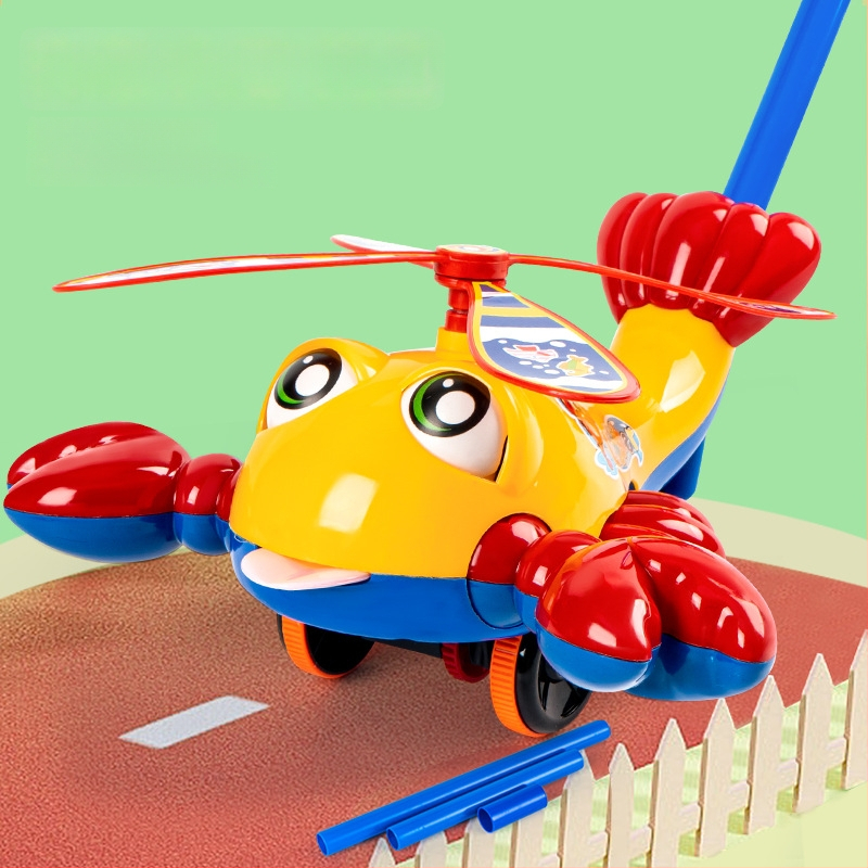 Kūdikių vaikščiojimo treniruoklis su vienguba rankena – plastikinė lavinimo lazda, neslystanti, 0-3 metų