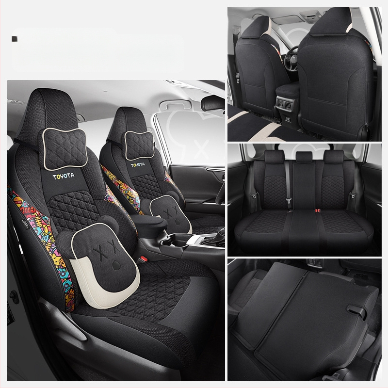 Plný poťah na sedadlo pre Toyota Lei Ling (2019–2022), štyri ročné obdobia, priedušná konopná tkanina, Xinmengde