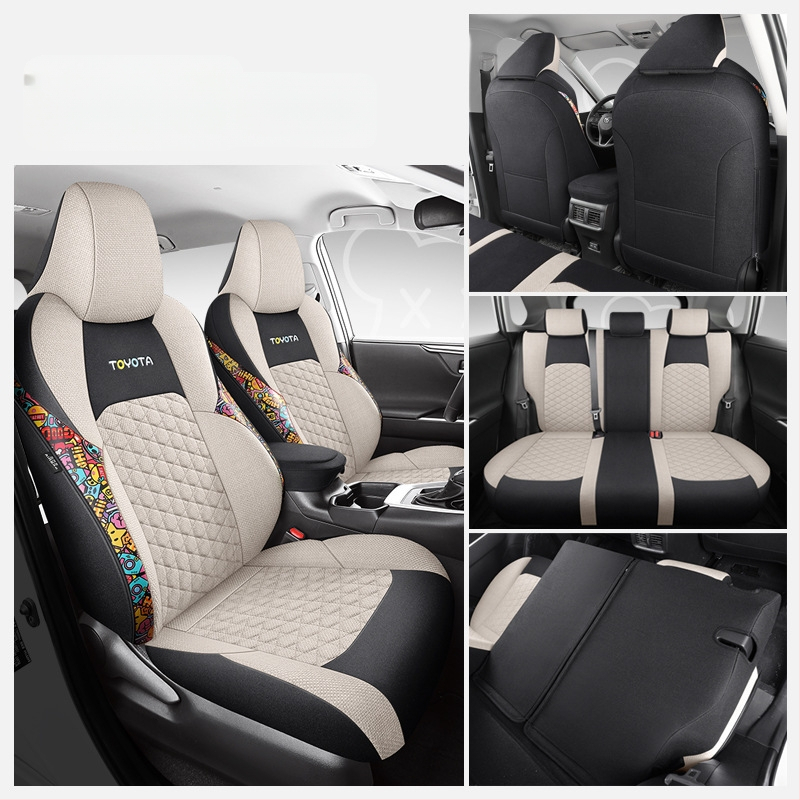 Plný poťah na sedadlo pre Toyota Lei Ling (2019–2022), štyri ročné obdobia, priedušná konopná tkanina, Xinmengde