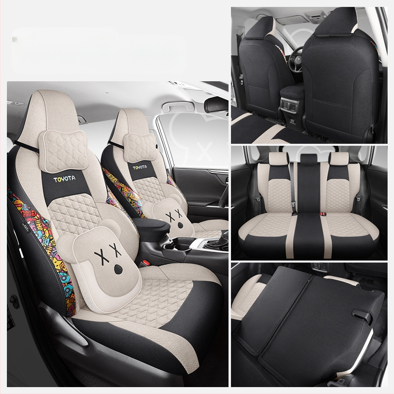 Plný poťah na sedadlo pre Toyota Lei Ling (2019–2022), štyri ročné obdobia, priedušná konopná tkanina, Xinmengde