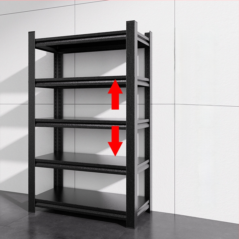 Domáci úložný regál z uhlíkovej ocele, 7-poschodový, podlahový, pohyblivý, s 2 krabičkami