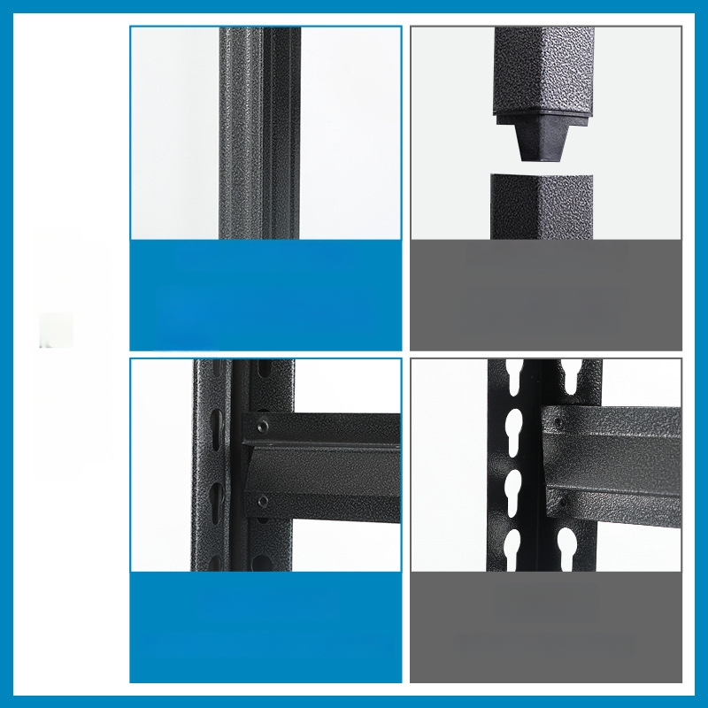 Domáci úložný regál z uhlíkovej ocele, 7-poschodový, podlahový, pohyblivý, s 2 krabičkami