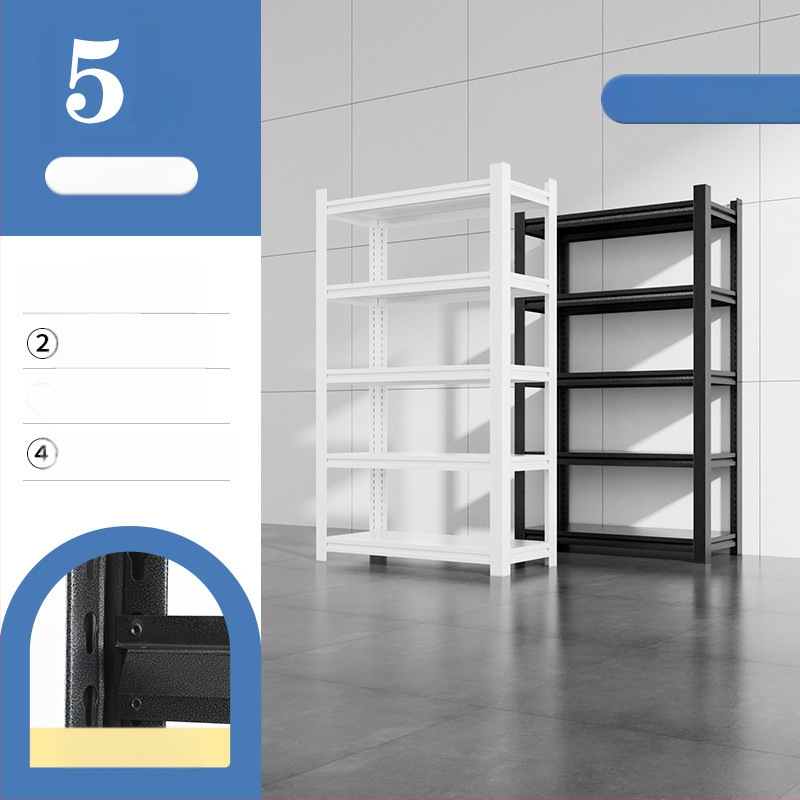 Domáci úložný regál z uhlíkovej ocele, 7-poschodový, podlahový, pohyblivý, s 2 krabičkami