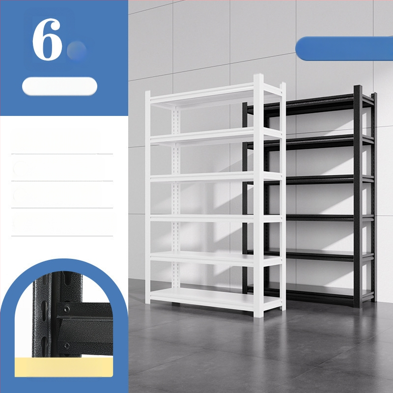 Domáci úložný regál z uhlíkovej ocele, 7-poschodový, podlahový, pohyblivý, s 2 krabičkami