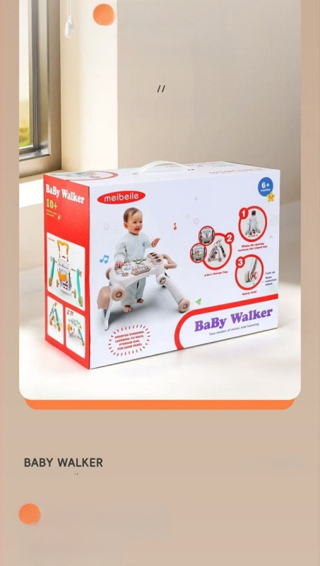 Detské chodítko s proti prevráteniu pre deti 0–3 rokov — plastová vzdelávacia hračka podporujúca koordináciu ruky a oka a interakciu rodič-dieťa