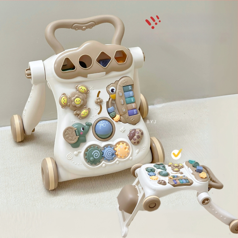 Detské chodítko s proti prevráteniu pre deti 0–3 rokov — plastová vzdelávacia hračka podporujúca koordináciu ruky a oka a interakciu rodič-dieťa