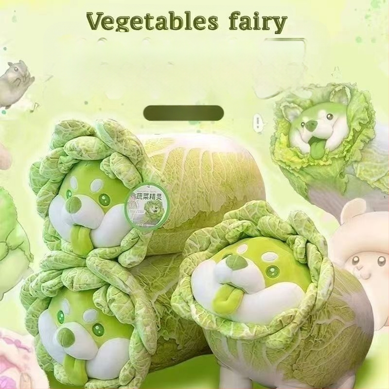 Plyšová hračka v tvare kapusty s výplňou z peny, rastlinný dizajn, pre deti 0–3 roky