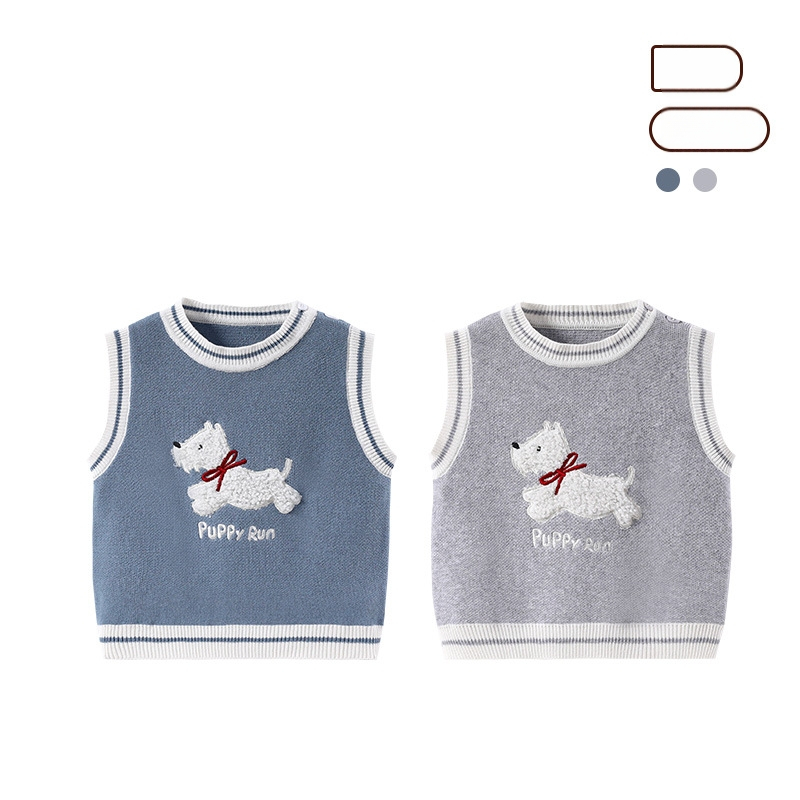 Detský set pletenej vesty a pulóva z bavlny, unisex, jar–jeseň, 100% bavlna, jemný povrch, vek 1–3 roky