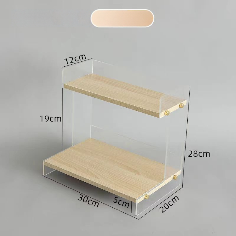 Akrylový stolný stojan na make-up s pruhovaným vzorom, kozmetická vitrína, balenie 30 kusov