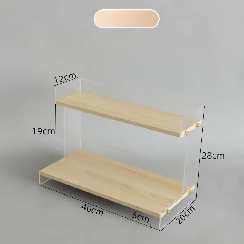 Akrylový stolný stojan na make-up s pruhovaným vzorom, kozmetická vitrína, balenie 30 kusov