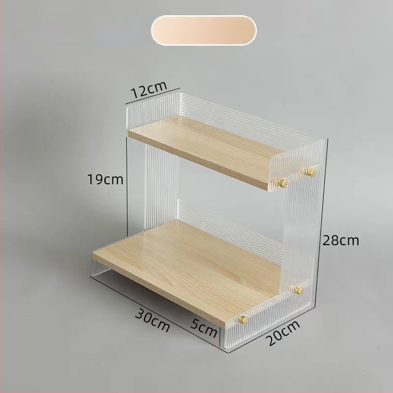 Akrylový stolný stojan na make-up s pruhovaným vzorom, kozmetická vitrína, balenie 30 kusov