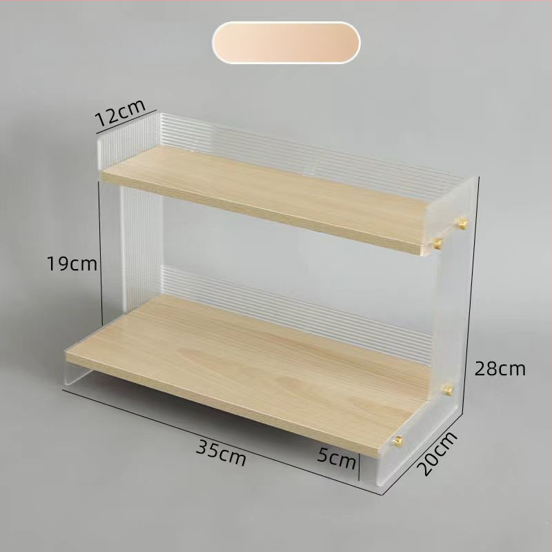 Akrylový stolný stojan na make-up s pruhovaným vzorom, kozmetická vitrína, balenie 30 kusov