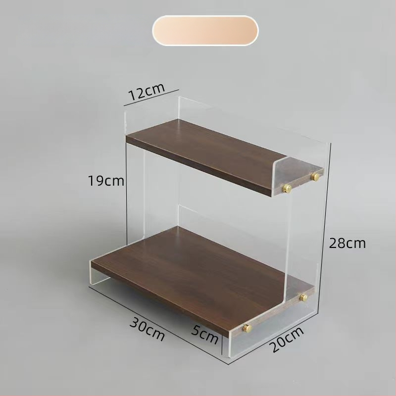 Akrylový stolný stojan na make-up s pruhovaným vzorom, kozmetická vitrína, balenie 30 kusov