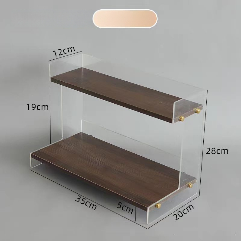 Akrylový stolný stojan na make-up s pruhovaným vzorom, kozmetická vitrína, balenie 30 kusov