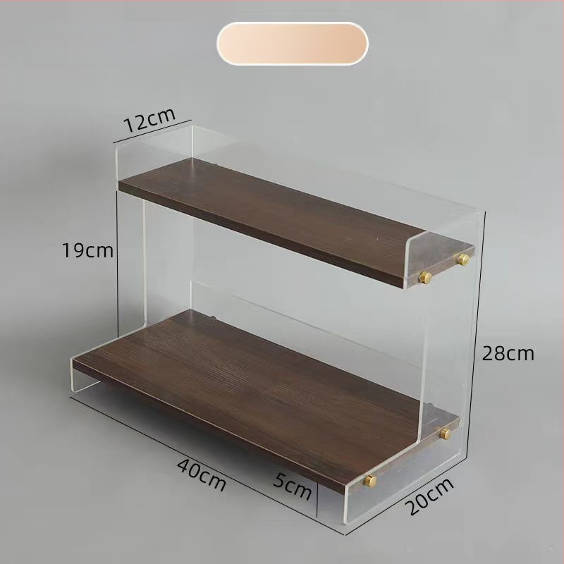 Akrylový stolný stojan na make-up s pruhovaným vzorom, kozmetická vitrína, balenie 30 kusov