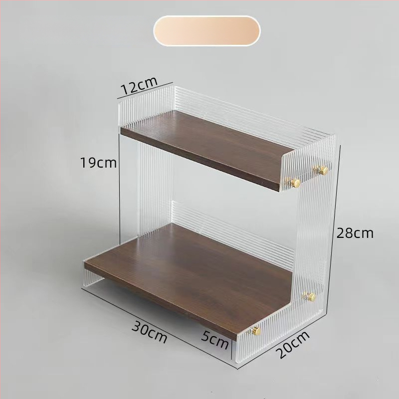 Akrylový stolný stojan na make-up s pruhovaným vzorom, kozmetická vitrína, balenie 30 kusov