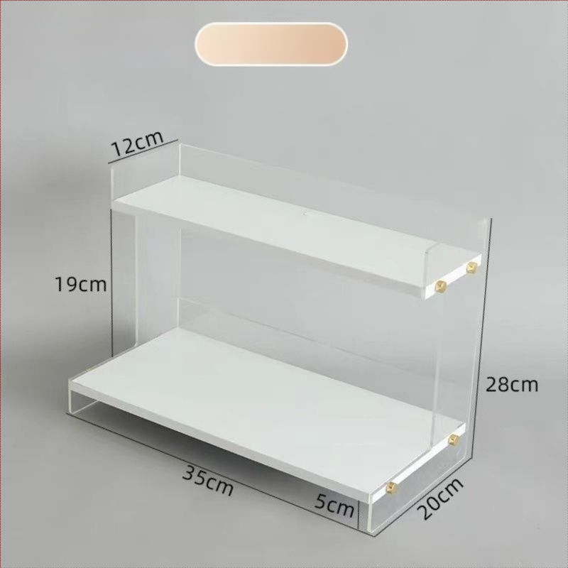 Akrylový stolný stojan na make-up s pruhovaným vzorom, kozmetická vitrína, balenie 30 kusov