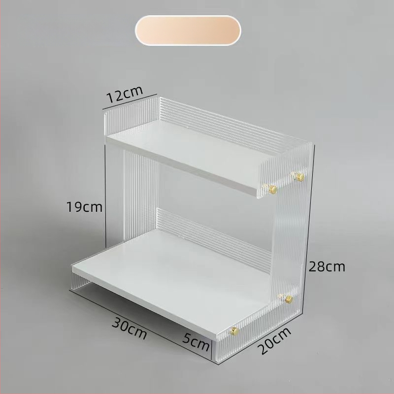 Akrylový stolný stojan na make-up s pruhovaným vzorom, kozmetická vitrína, balenie 30 kusov