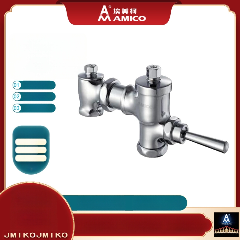 Veľký splachovací ventil na bidet s oneskoreným stlačením tlačidla, AMICO BD11, mosadz, DN25, 0,6 MPa