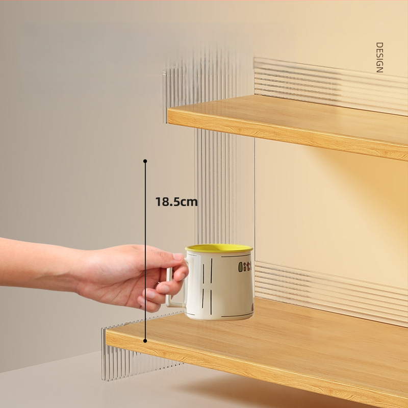 Stolný organizér na poháre a kozmetiku, 2-poschodový, akryl, jednoduchý a moderný dizajn, multifunkčný