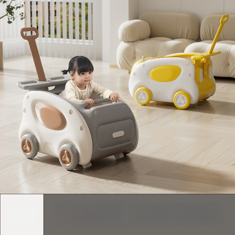 Päťfunkčný detský push walker: prechádzka, ťahač, traktor, skladovacie auto a jazdný režim; z plastu; vhodný pre vek 0–3 rokov