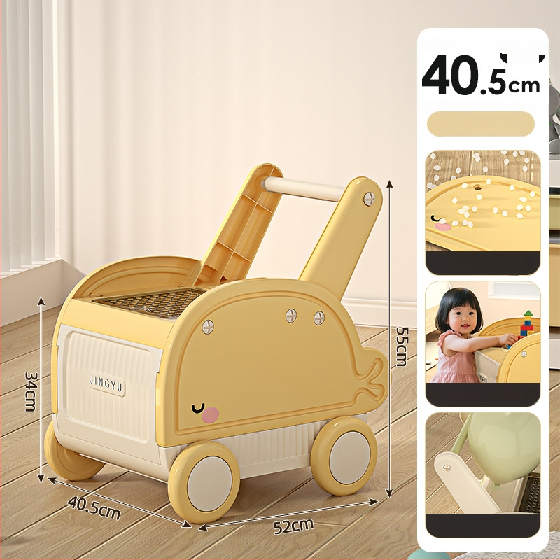 Detské chodítko s úložnou krabicou - PP plast, 40–50 L objem, kolieska, veko otváracie (8501 Walker)