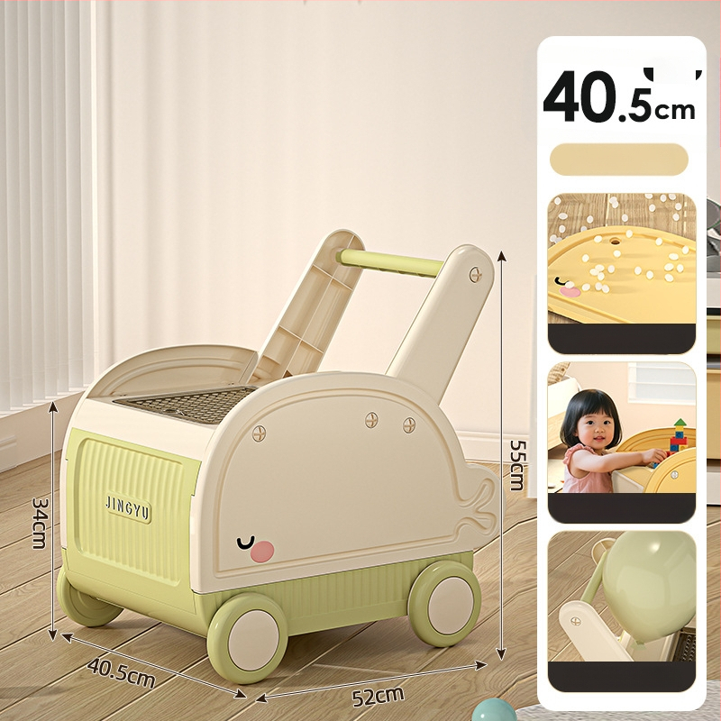 Detské chodítko s úložnou krabicou - PP plast, 40–50 L objem, kolieska, veko otváracie (8501 Walker)