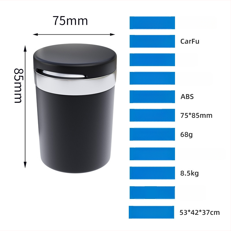 Automobilinė peleninė AC-813, ABS, 68 g, tinkama automobiliui ir namams